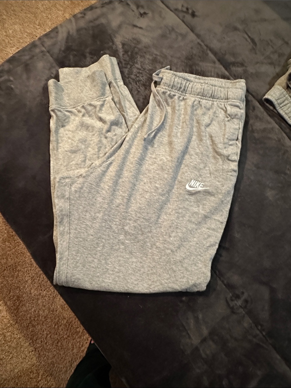 Nike Men’s Lightweight Light Gray Logo Joggers